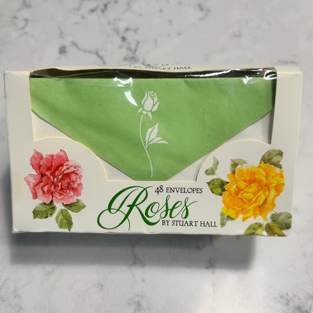 Vintage Envelopes White Rose‎ Flowers Stuart Hall 1980s Floral Cottagecore 48 Pc
